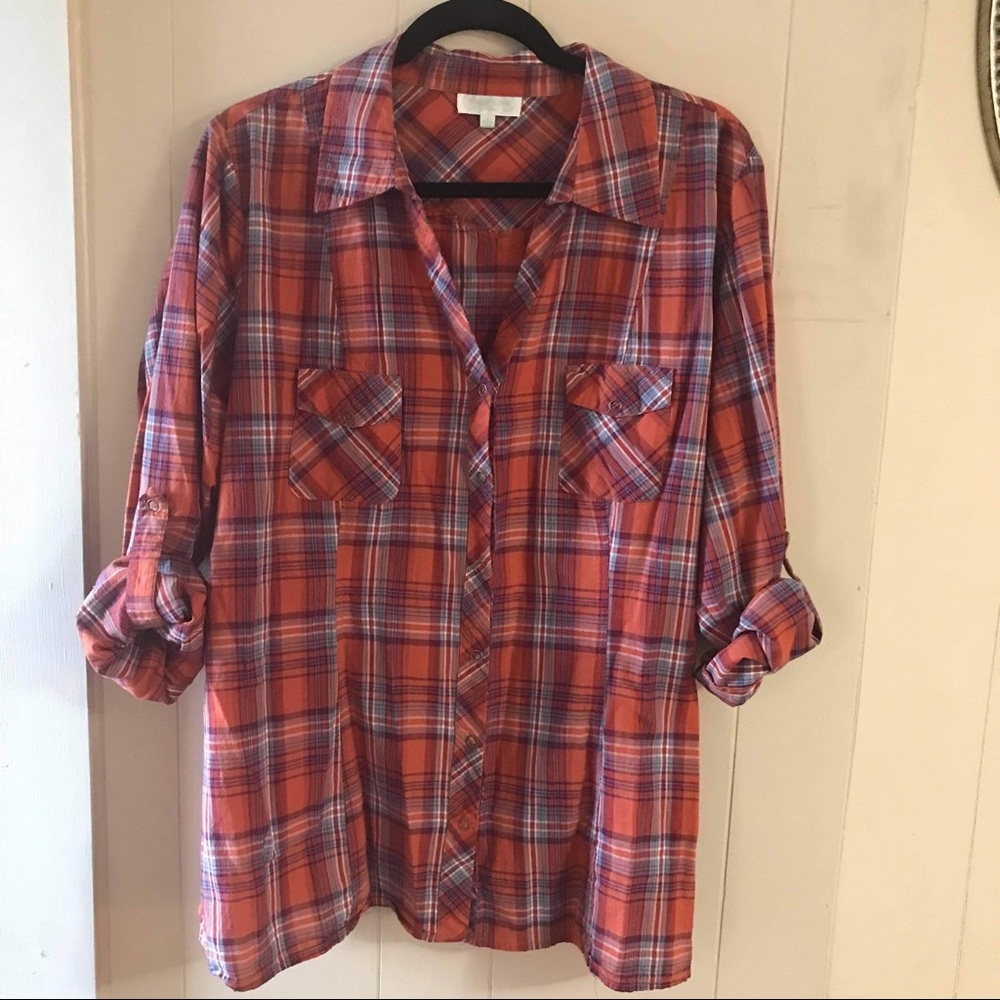 Maurices Women’s Medium Length Plaid Shirt